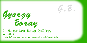 gyorgy boray business card